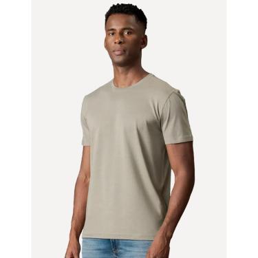 Imagem de Camiseta Calvin Klein Jeans Masculina Crewneck Essentials Cáqui Médio-Masculino