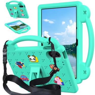 Imagem de AKABEILA Compatível com Xiaomi Redmi Pad 2 2025 11 polegadas, capa protetora universal leve à prova de choque com alça de ombro e alça de suporte, verde menta