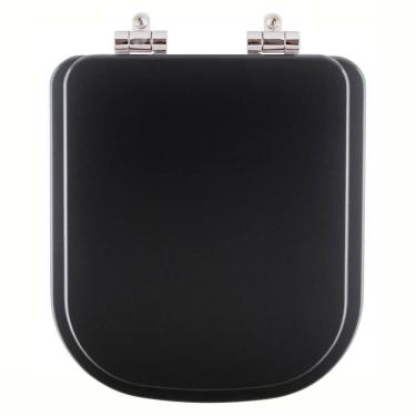 Imagem de Assento Sanitário Poliester Soft Close Debba Matte Black para vaso Roca