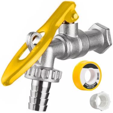 Imagem de Torneira De Metal Porta Cadeado + Bucha Redução + Veda Rosca - Hayom