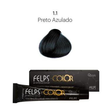 Imagem de Coloração Profissional Felps Color Preto Azulado 1.1 - 60g