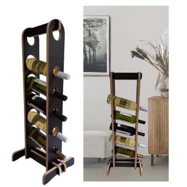 Imagem de Adega Vertical Suporte Para 5 Garrafas De Vinho Empilhavel Mini Bar Ex