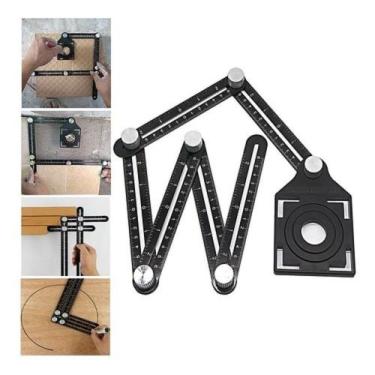 Imagem de Regua Esquadro Medidor 6 Angulos Corte Piso Ceramica Azulejo - Nibus, 