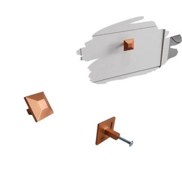 Imagem de 4 Puxador de Gaveta, Armário, Móveis Rose Fosco Quadrado - Compras Fác