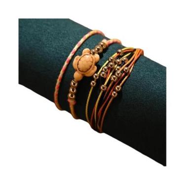 Imagem de Tornozeleira Feminina Boêmia Com Cordão De Tartaruga Y2K Corda Moda Ve