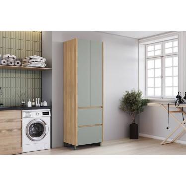 Imagem de Multiuso Lavanderia Marquesa c/ 2 Portas e 2 Gavetas 70cm Nature/Verde - Nesher
