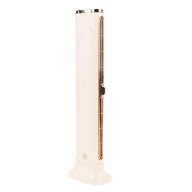 Imagem de Asixxsix Pequeno fã torre, USB recarregável portátil ventilador de refrigeração, poupança de espaço, Fã de mesa silenciosa sem lâmina Fã de pé para Home Office Quarto Sala de estar (Bege)