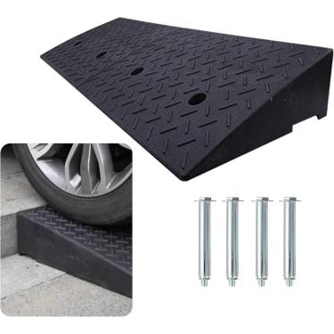 Imagem de Rampa De Meio-fio De Borracha Rampa De Cadeira De Rodas De Borracha Rampa De Limiar 100x30x10cm Rampa Para Cadeira De Rodas Porta Para Garagem Doca De Carregamento De Cal, One Color, 100x30x13cm