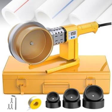 Imagem de Máquina de solda de tubo de água de plástico, 220V / 3000W PPR Máquina de fusão a quente de soldador de tubo de água com controle de temperatura digital para tubos de 75-110 MM
