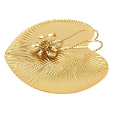 Imagem de Porta-guardanapos de folha de ferro - Suporte de mesa moderno pesado para restaurantes casamentos - Decorativo 19,5 x 5,6 cm Suporte de guardanapo plano com clipe de guardanapo (ouro)