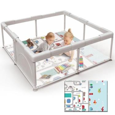 Imagem de Baby Playpen Hiaksedt com tapete para bebês e crianças pequenas