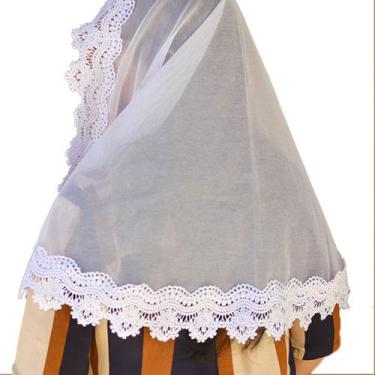 Imagem de Véu Ccb Congregação Cristã Adulto Renda Guipir Floral (modelo Elisa) -