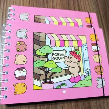 Imagem de Livro de Colorir Bob Goods Rosa com Elástico Marca Página, Capa Dura, 
