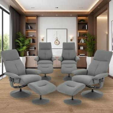 Imagem de Kit 4 Poltronas de Massagem Arizona Giratória com Apoio de Pés e Recli