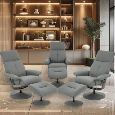 Imagem de Kit 3 Poltronas de Massagem Arizona Giratória com Apoio de Pés e Recli