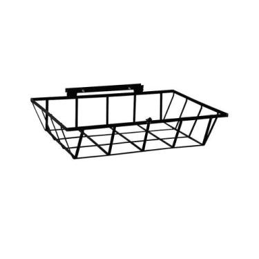 Imagem de Lixeira De Rua Para Muro Parede Ou Grade Preta 60X45X12Cm - OURO MINAS