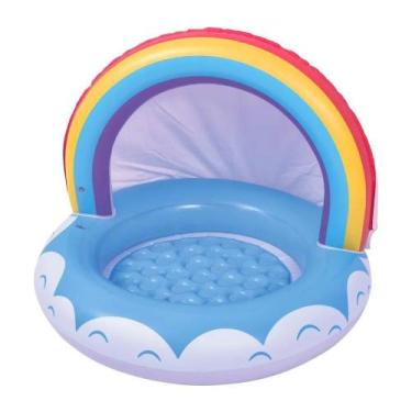 Imagem de Piscina Inflável Infantil Arco Iris Com Cobertura 40 Litros Jilong