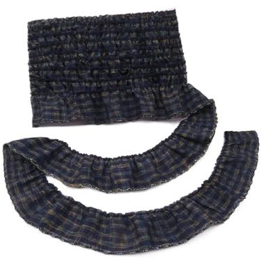 Imagem de Gingham Ruffle Lace Trim plissado 5 jardas reunido tecido guingham borda fita guarnição para vestidos, vestidos de casamento, artesanato, decoração de casa (preto)