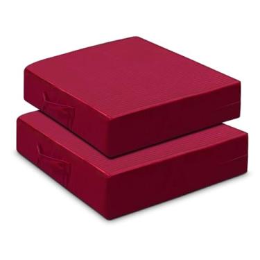 Imagem de Almofadas de chão grandes para adultos, almofadas grossas de meditação para ioga sentada, conjunto de 2 almofadas de assento de espuma, 55 x 56 x 12 cm, para móveis, almofada de chão com capa