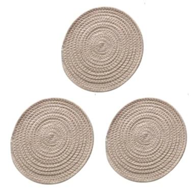 Imagem de Kit 3 Descansos de Panela em Algodão – Protetores Resistentes de Mesa e Bancada (Offwhite)