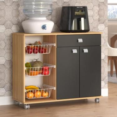 Imagem de Fruteira Isis Com Rodinhas 2 Portas 1 Gav. Teka/onix