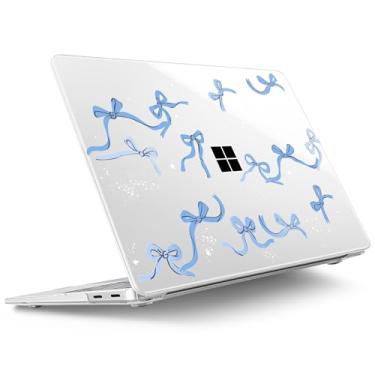 Imagem de Tuiklol Capa para laptop Microsoft Surface 2025 de 13 polegadas, Windows 11 Touchscreen Copilot+ PC Laptop 13 modelo 2095 com superfície de proteção capa de 13 polegadas, azul laço
