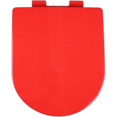 Imagem de Tampa Do Vaso Sanitário Em Forma De D Assento De Vaso Sanitário De Fechamento Suave Com Liberação Rápida, Assentos Sanitários De Fixação Superior Com Dobr, One Color, Fuchsia