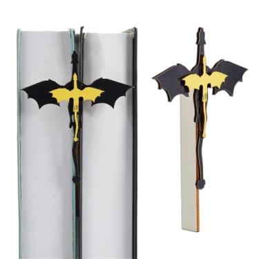 Imagem de DICOSMETIC 2 conjuntos de estante de dragão preto de madeira acessórios de madeira para livros 9,9 x 8,5 cm mercadoria legal quarta asa fantasia dragão suporte para livros para amantes de livros