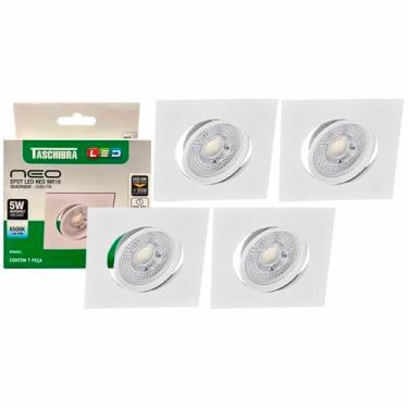 Imagem de Kit 4 Spot Led Neo Mr16 Embutir Quadrado 5w Taschibra 6500k