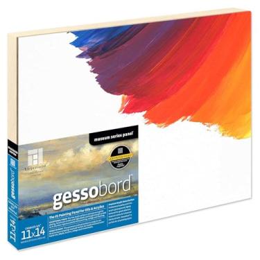 Imagem de Ampersand Art Supply Museum Series Gessobord | 28 x 35 cm | Perfil embalado de 0,9 cm | Painel de pintura de madeira Gesso para pintura a óleo e acrílico e mídia mista | Alternativa de painel de lona