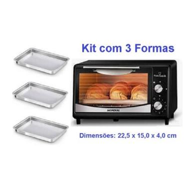Imagem de Kit com 3 Assadeiras para Forninho Elétrico em Alumínio IF35 TODAS AS 