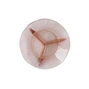 Imagem de Petisqueira De Vidro Com Divisórias Cor Rosa 3x14cm