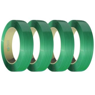 Imagem de Kit 4 Rolos Fita Cinta De Arquear Pet Poliester Verde 13mm - TIGERSUL,