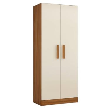 Imagem de Guarda Roupas Multiuso Solteiro Organizador 4 Prateleiras Belem Madeirado/Off White