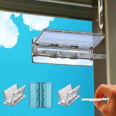 Imagem de Fechadura de porta deslizante para impermeabilização infantil, pacote com 4, fechaduras de segurança para portas de pátio para porta de vidro deslizante, batente de porta de janela adesivo para