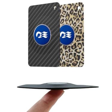 Imagem de Pacote com 2 cartões de medalhão de princesa, acessórios duráveis essenciais de cruzeiro de princesa de silicone para carteira, serve para medalhão 2025 (padrão de fibra de carbono e leopardo)