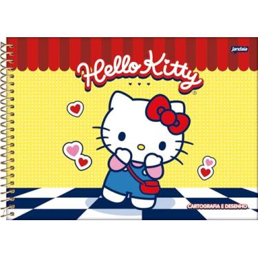 Imagem de Jandaia - Caderno Espiral Cartografia 275x200mm CD 80Fls Hello Kitty Amarelo FSC