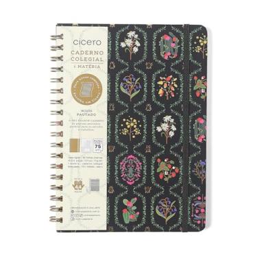 Imagem de CADERNO ESPIRAL JARDIM PAUTADO 17X24 PRETO 1 MATERIA 80 FLS