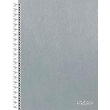 Imagem de Caderno Universitário Animativa, 1 matéria, Capa dura - Hot Stamping, Smartlines, 120 folhas, Graffiato Prata, Pacote com 4