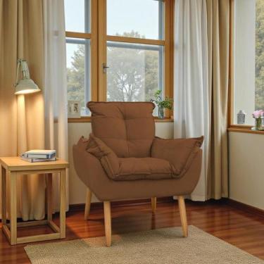 Imagem de Poltrona Para Sala Decorativa Opala Pés Palito Suede - Porto Decor, Te