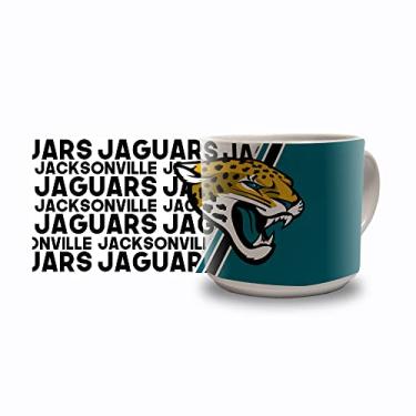 Imagem de Rico Industries NFL Football Jacksonville Jaguars Caneca de café de cerâmica metrô de 400 ml, caneca de cerâmica colorida da equipe para fãs da NFL
