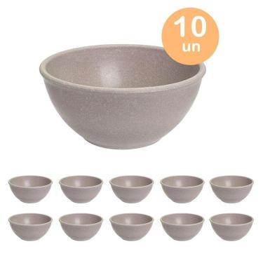 Imagem de 10Un Tigela 500Ml Bowl Cumbuca Sopa Caldo Cinza