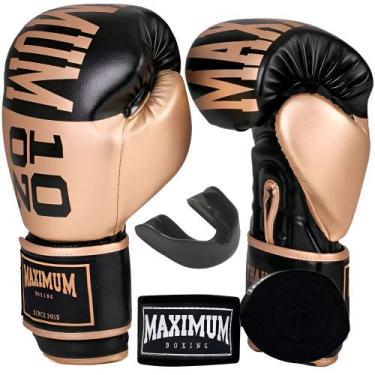 Imagem de Kit luva de boxe muay thai trainning + bandagem 3m + protetor bucal - 