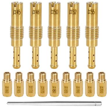 Imagem de Kit de jato principal do carburador adequado para Yamaha YZ400F WR400F YZ426F YZ450F WR450F YFZ450, Suzuki DRZ400 RMZ450 – #160 165 170 175 180 185 190 195 200, 45 48 50 52 55 Pilot Jets Conjunto de