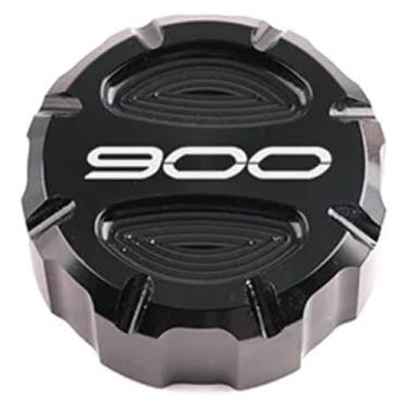 Imagem de BYYINGSUS Compatível com Z900 Z 900 Z900 2017-2024+ 2023 2022 Acessórios de motocicleta CNC Tampa do reservatório de fluido de freio dianteiro traseiro (R Preto)