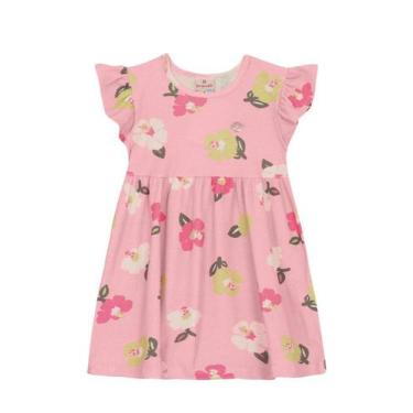 Imagem de Vestido infantil menina florido Brandili, 3, Rosa