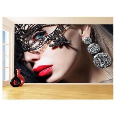 Imagem de Papel De Parede Arte Mulher Máscara Maquiagem 3,5M Tra154