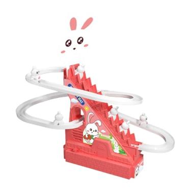 Imagem de KiBcsLic Pequeno subindo escadas brinquedo com luzes LED piscantes brinquedo educacional interno pista de corrida escorregador para pré-escola de, 6 Coelhos