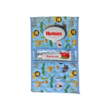 Imagem de Porta Fralda Lenço Umedecido Pomada Portátil Para Bebê Menina Menino (Selva Azul)