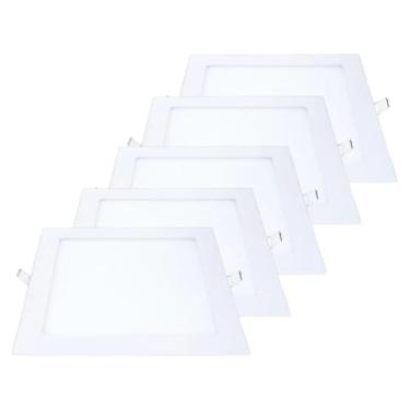 Imagem de Kit 5 Painel Plafon Led 25w Embutir Quadrado 29cm Luz Branco Frio Luminária Bivolt 6500k Alta Eficiência Goodlux